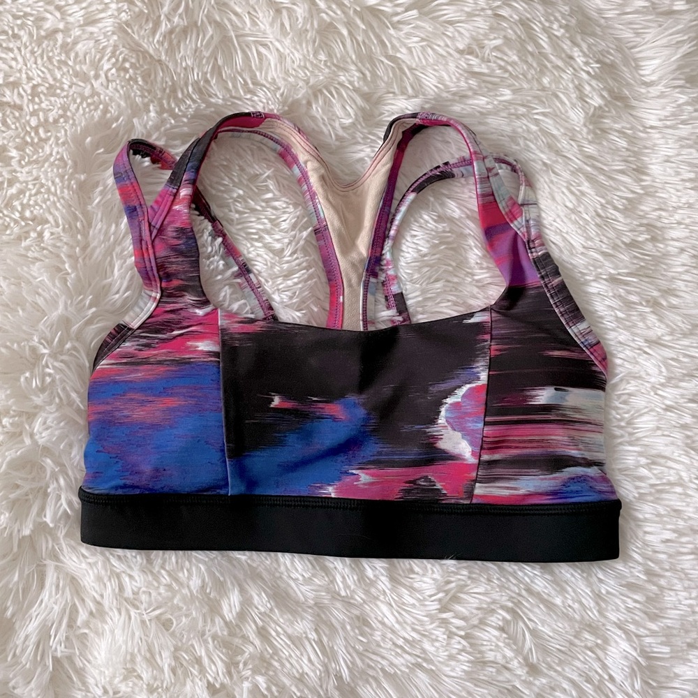 Lululemon Multicolored Tie dye paint Sports Bra, 4